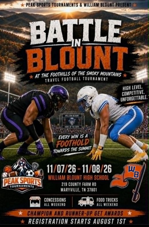 Battle in Blount flyer, Nov 7 to Nov 8, William Blount High School, Maryville