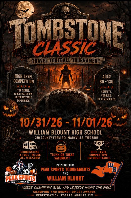Tombstone Classic flyer, Oct 31 to Nov 1, William Blount High School, Maryville